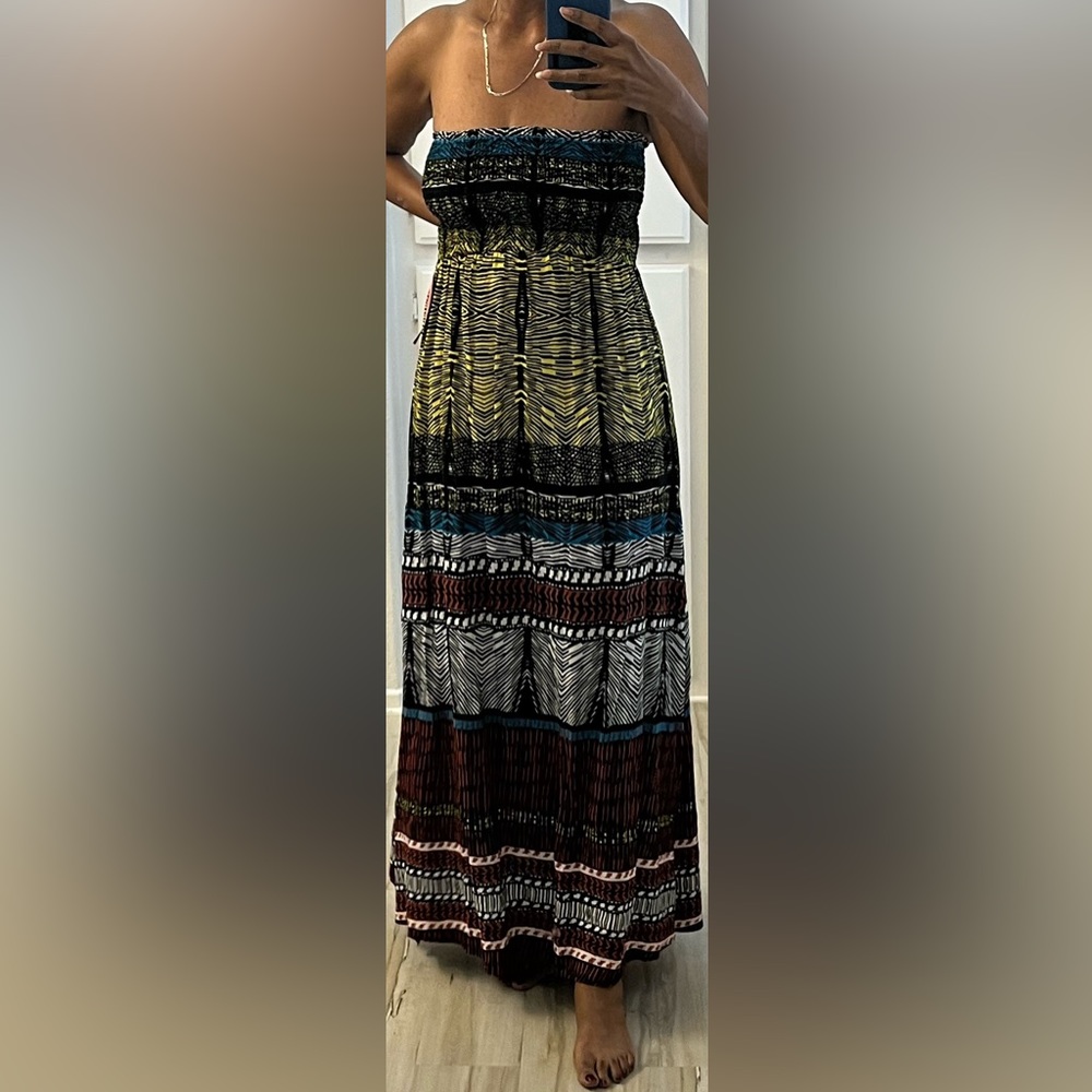 Super cute Multi-colored tube-top maxi dress.  New with tags
